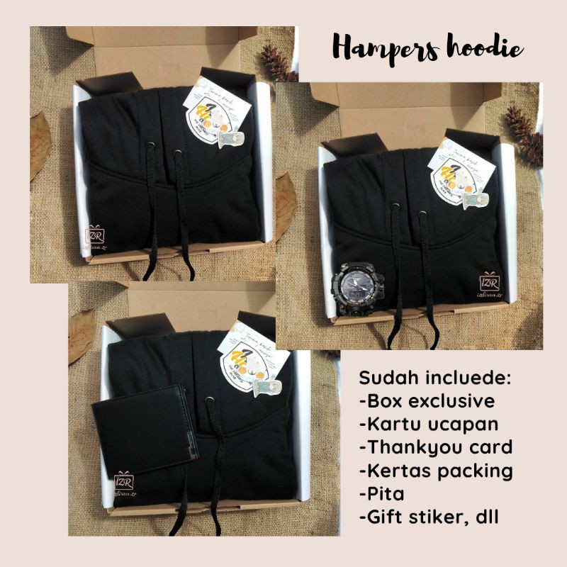 

Hampers hoodie pria / Hampers cowok / gift box / Kado ulang tahun / Kado wisuda / kado anniversarry
