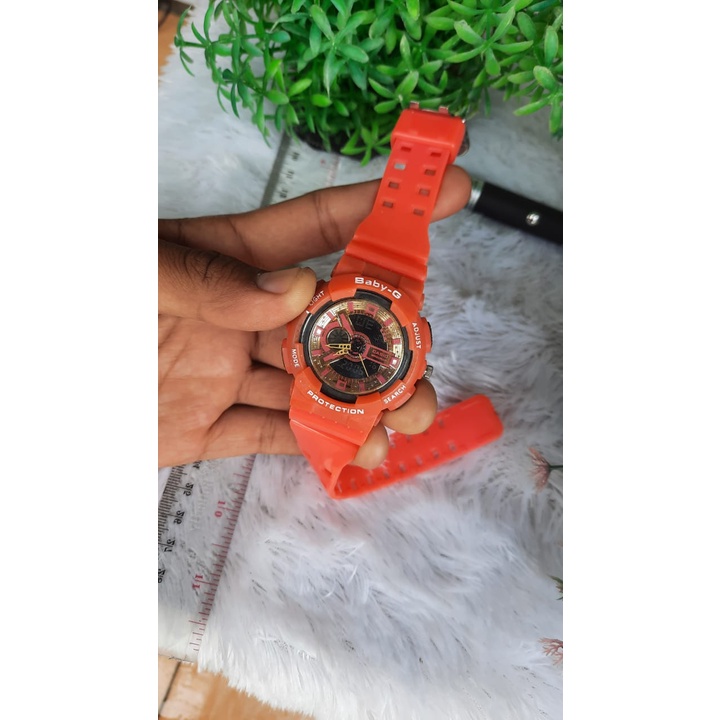 JAM TANGAN SPORT CEWEK BABY-G BGA-130 KOMBINASI GOLD WATERESISTAN/JAM TANGAN TERBARU