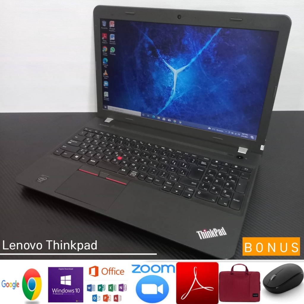 Laptop Lenovo E550 Intel Celeron 3205U Ram 4GB HDD 500GB Win 10 - Siap pakai