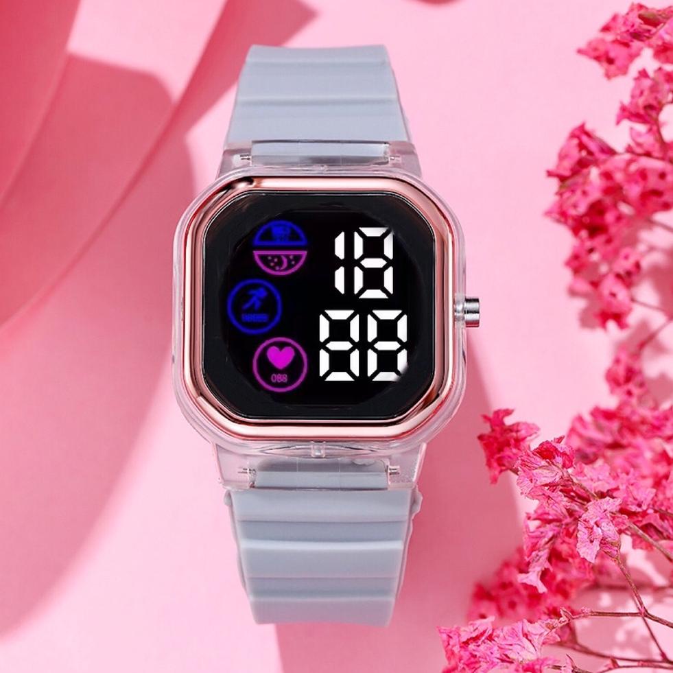 {KBR.20Au22e}  Jam Tangan Wanita Digital Segi Tampilan Layar Baru Fashion Watch LED Sprot    S1187