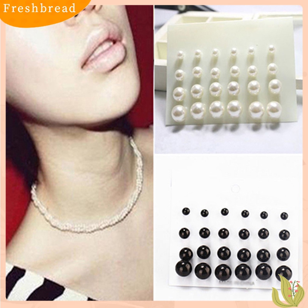 [Fresh] Set 12Pcs Anting Stud Mutiara Imitasi untuk Wanita