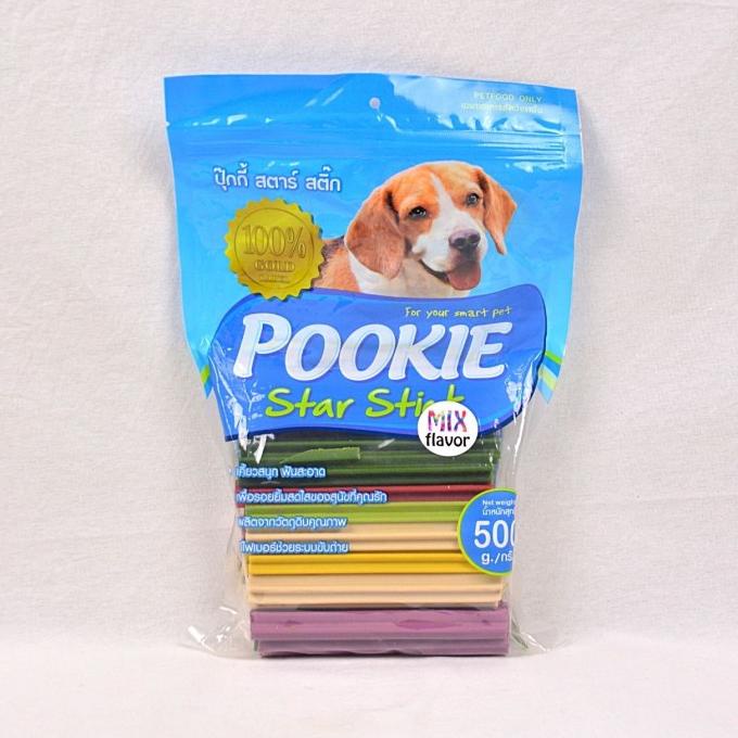 

Pookie Dental Snack Anjing Star Stick Mix Flavor 500Gr