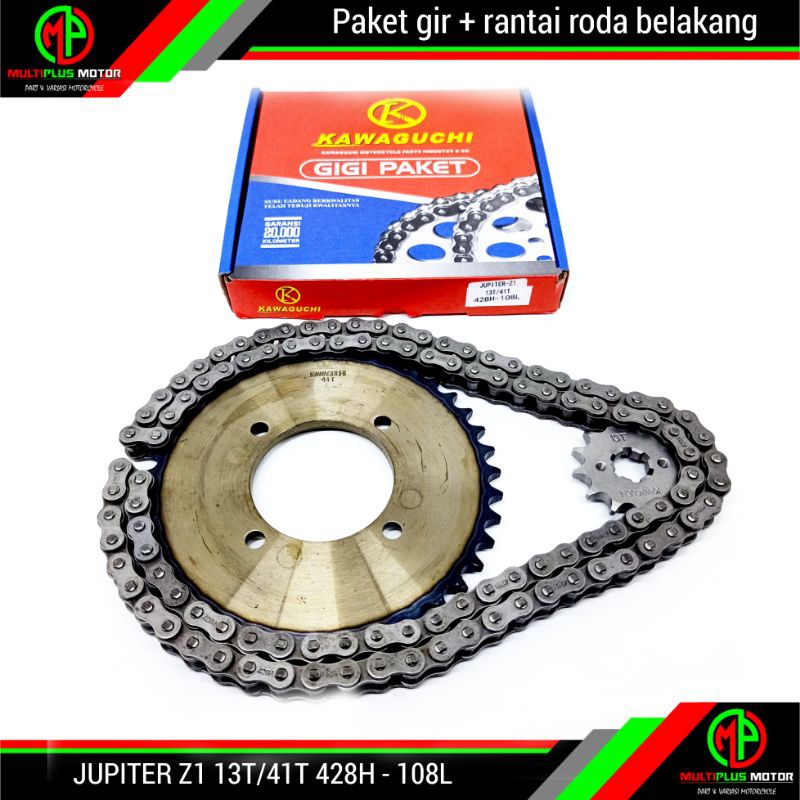 Gir Ger Gear set Girset Gerset depan belakang + rantai set JUPITER Z1,JUPITER Z FI INJEKSI