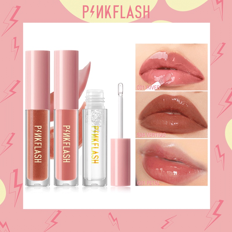 PINKFLASH OhMyGloss Moisturizing Shine and Shimmer Plumping Lip Gloss Lip Care Glasir Bibir