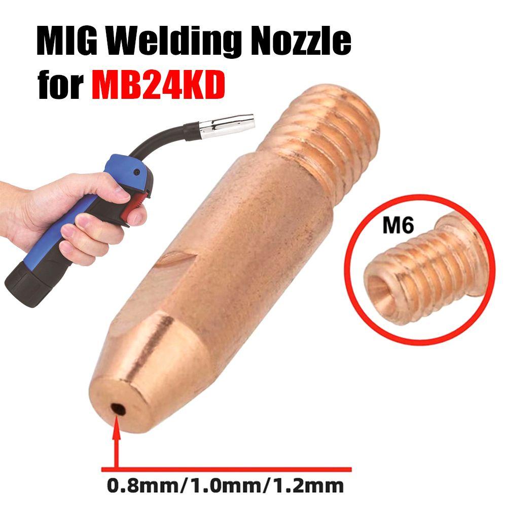 Solighter 10pcs MIG Welding Nozzle 0.8mm/1.0mm/1.2mm Holder Kit Untuk MB24KD 24KD Torch Consumables