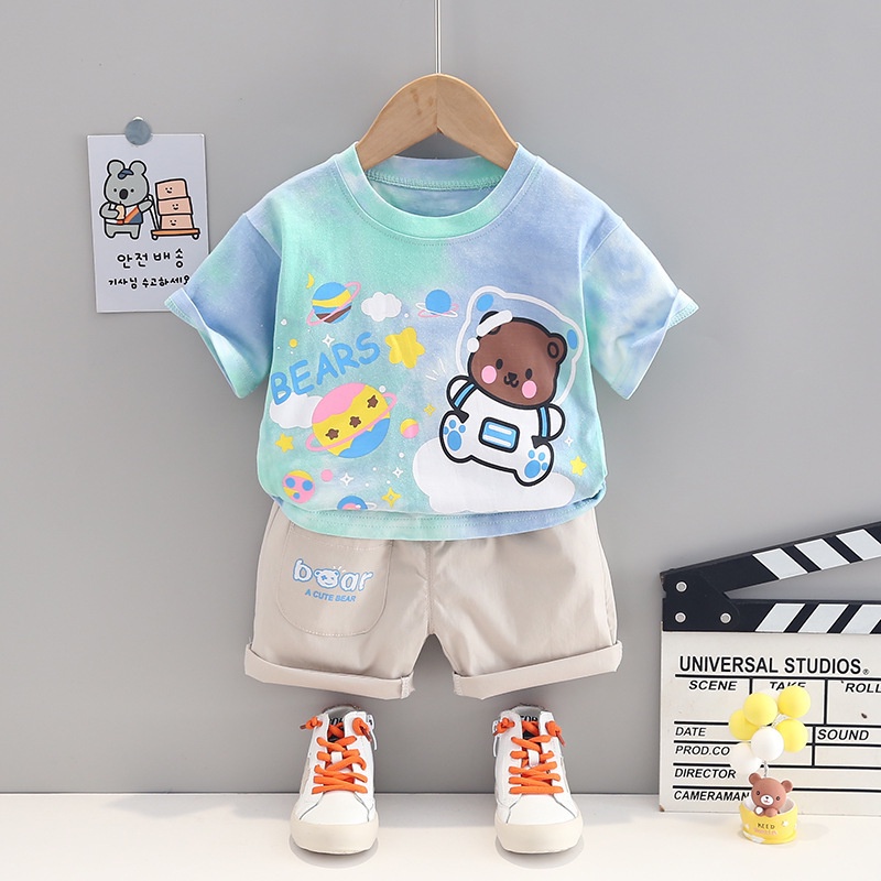 Setelan Anak Laki Laki GERRY Baju Anak Set Kaos Gradasi dan Celana Pendek Summer Korean Style Import