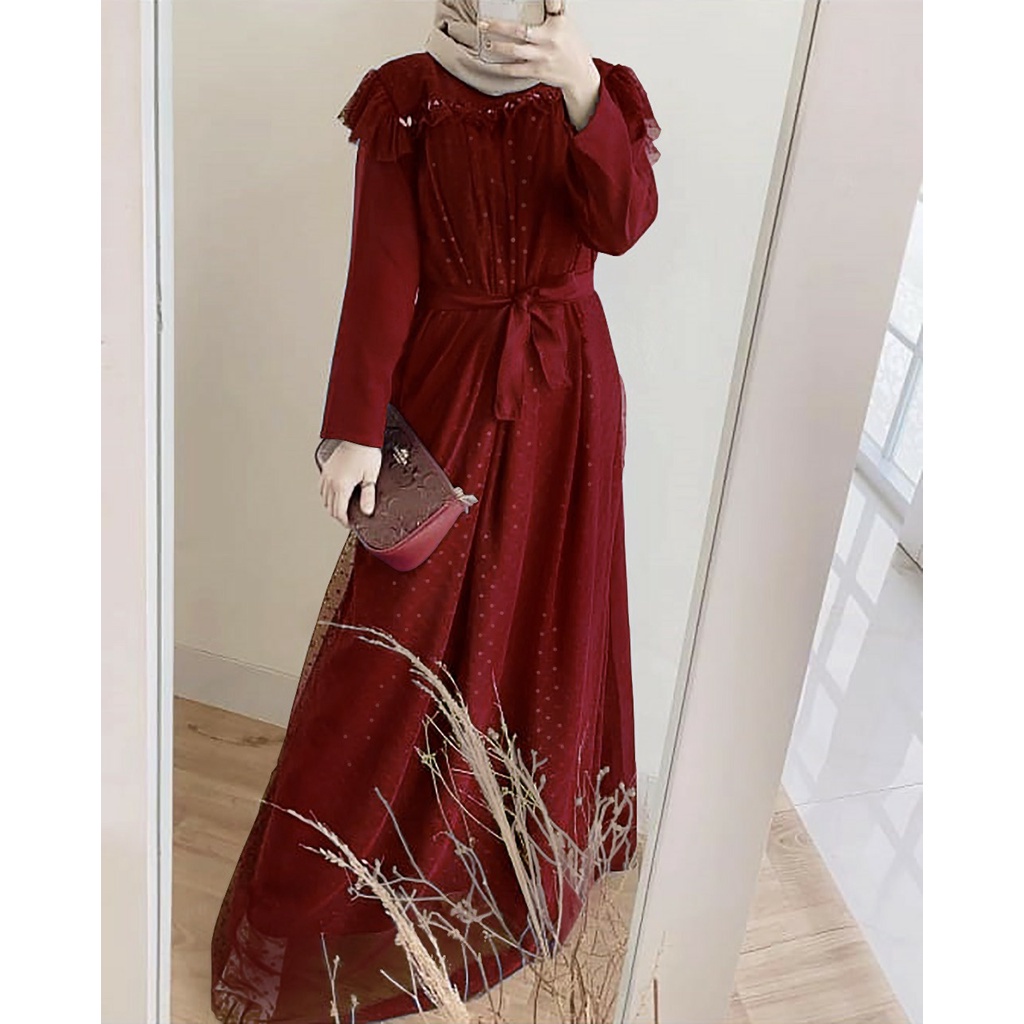 Gamis Remaja Terbaru 2021 Tille Modern Kekinian Kondangan Pesta Mewah Nikahan Elegant Simple aliska