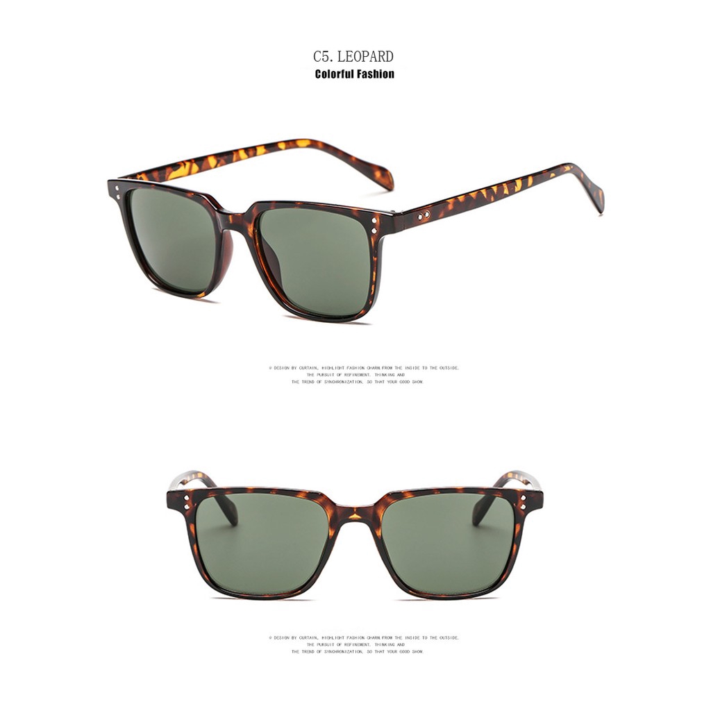 （YUZHU）COD Persegi INS Fashion Gaya Klasik Cermin Sunglasses Pria Retro Baru Kedatangan Anti UV400