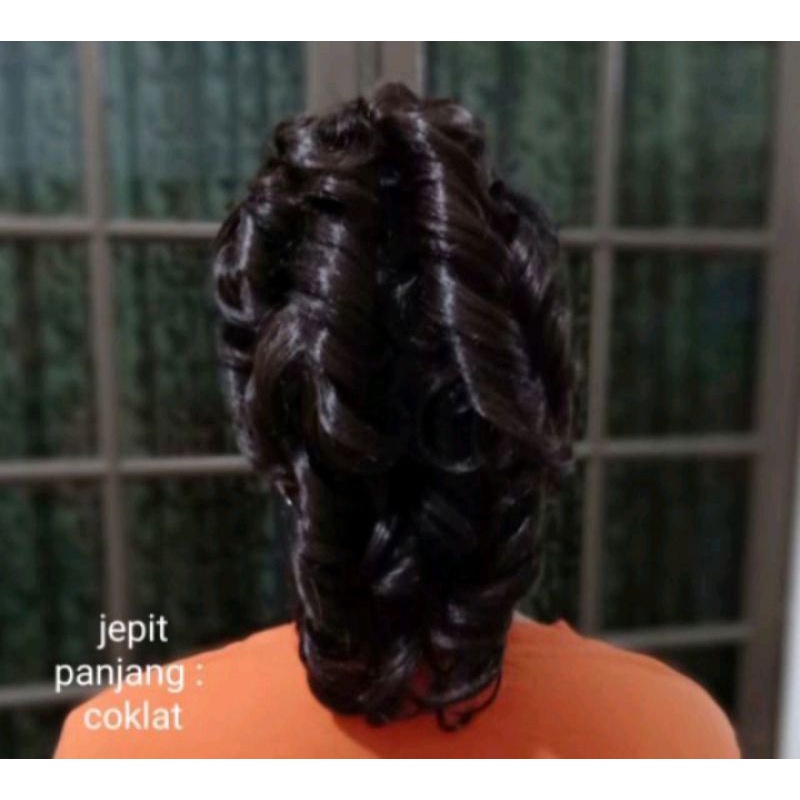 Jepit Acordion Panjang Sanggul Modern Coklat Hitam