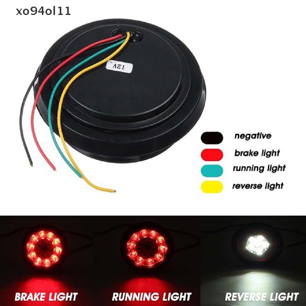 (hotsale) Lampu 16 LED Untuk Lampu Rem Berhenti Belakang Mobil Bentuk Bulat Warna Amber Merah