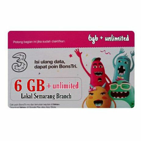[perlengkapan]Voucher TRI UNLIMITED + 6GB 30Hari (SEMARANG BRANCH)