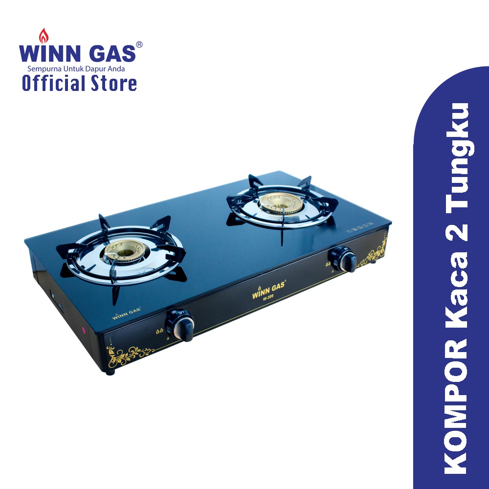 Winn Gas Kompor Gas Kaca Tempered Glass W-399 Kompor 2 Tungku Winn Gas W399