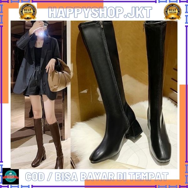 HS / Sepatu Boots Panjang Flat wanita Fashion 236