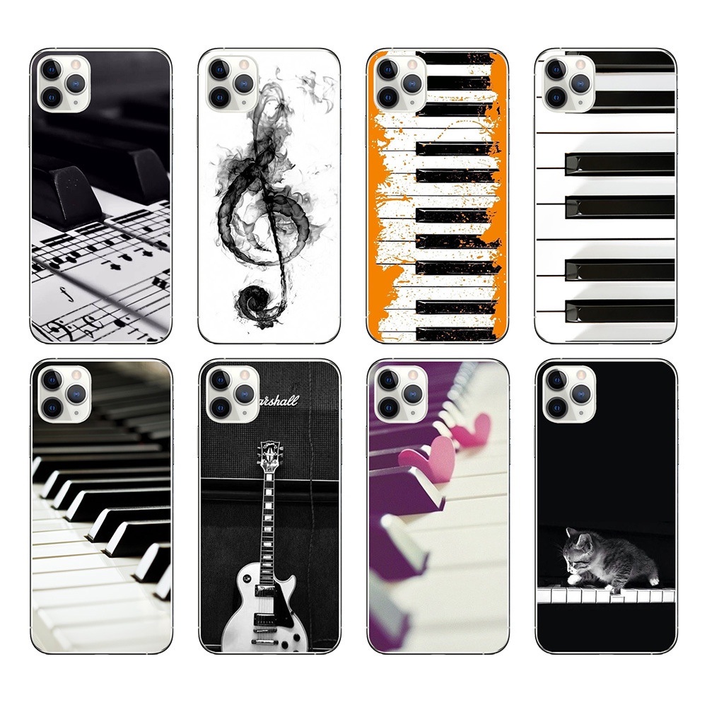 Casing Soft Case Transparan Motif Piano Untuk Apll X 13 Pro Max 12XR XS11