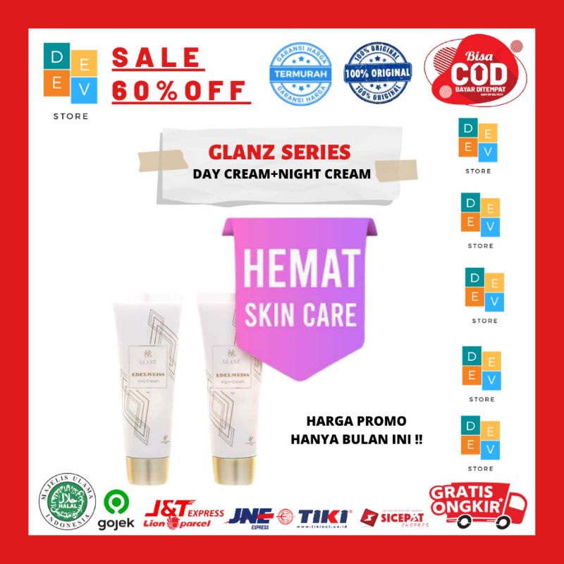 Glanz Edelweiss Day Night Cream Krim Wajah Siang Malam KK Indonesia Original