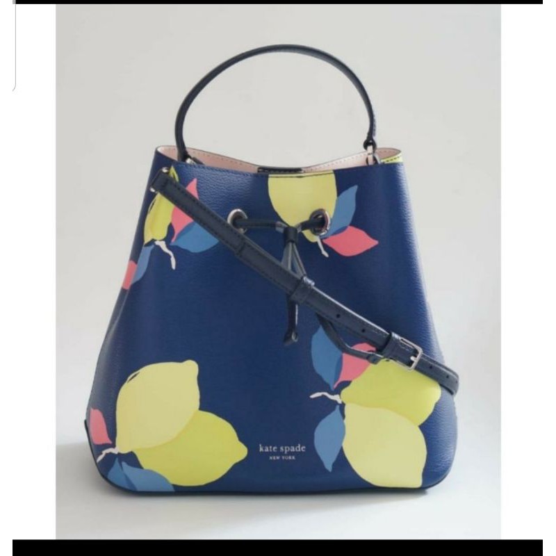 Authentic KS SPADE LARGE BUCKET EVA LEMON