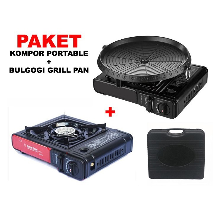 Kompor Happy Home Paket Kompor Gas Portable Bbq Bulgogi Grill Pan