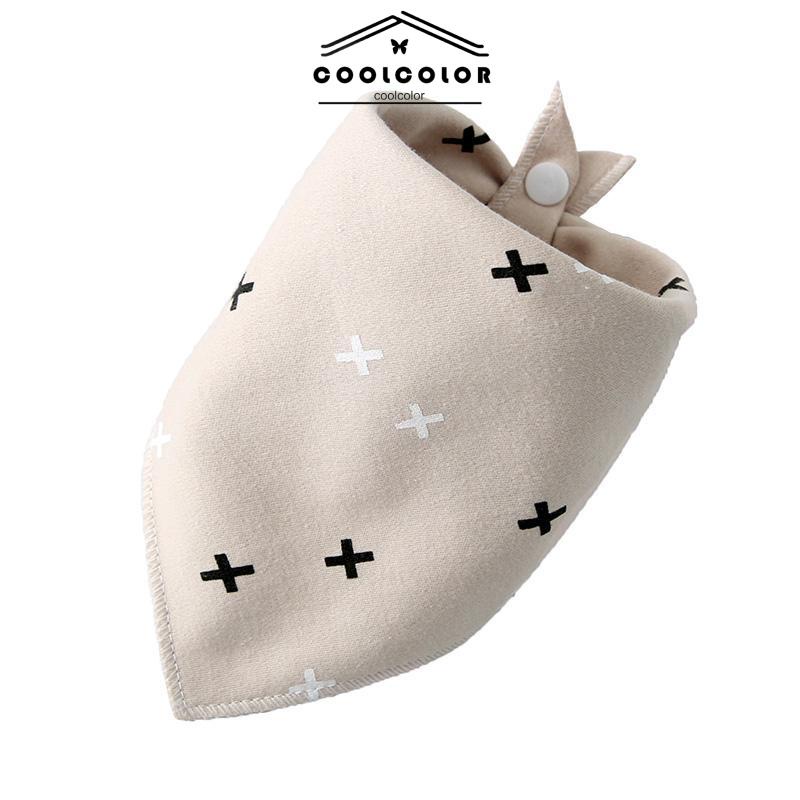 COD  Handuk Bayi Saliva Double Snap Button Kepala Bayi Baru Lahir Bib Segitiga Scarf- cl