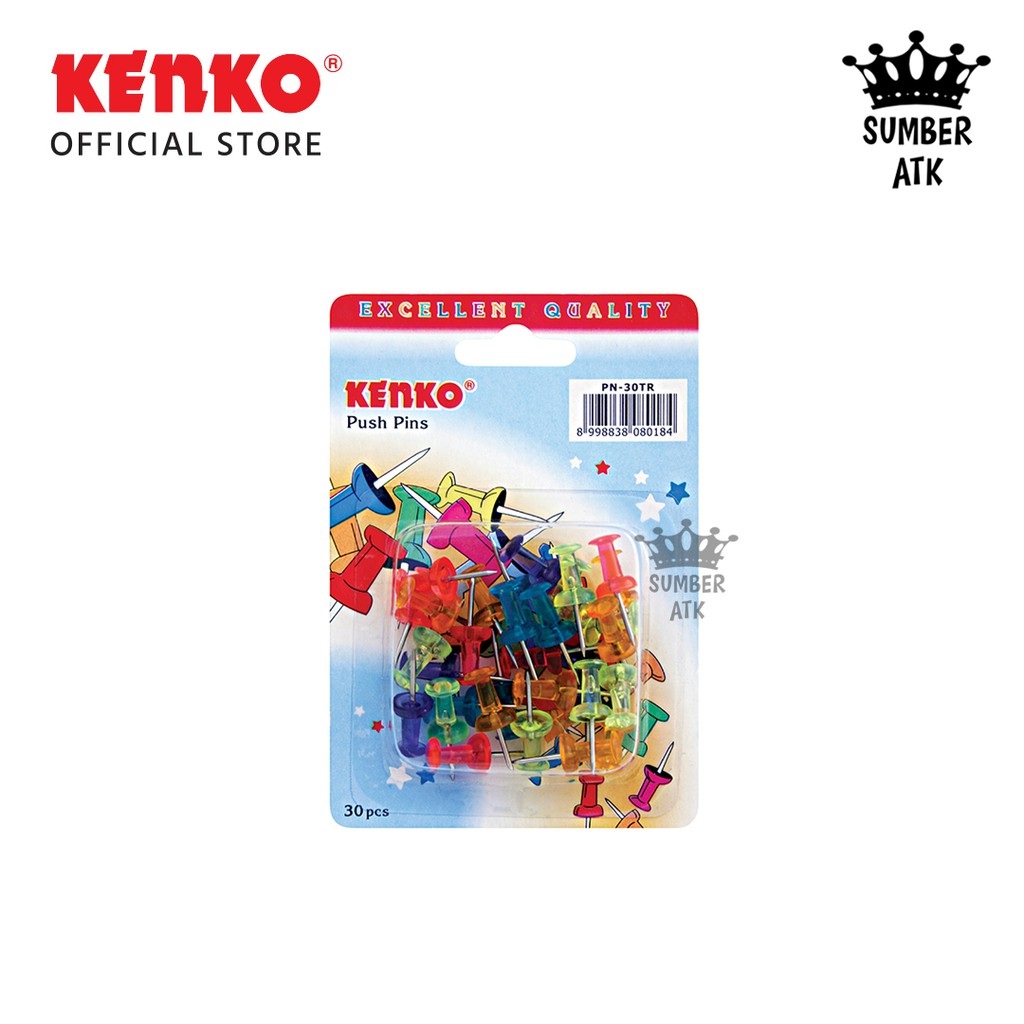 

KENKO PUSH Color PIN PN-30TR Transparent / PAKU Pin Warna Transparent ( 30 PCS ) - 1 Set