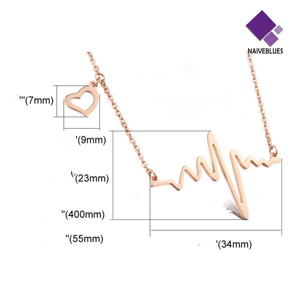 Kalung Desain Detak Jantung Rhythm Bahan Alloy Untuk Wanita