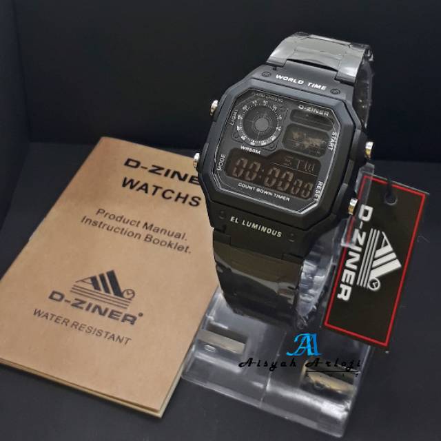 JAM TANGAN D-ZINER WORLDTIME ORIGINAL WATERRESIST