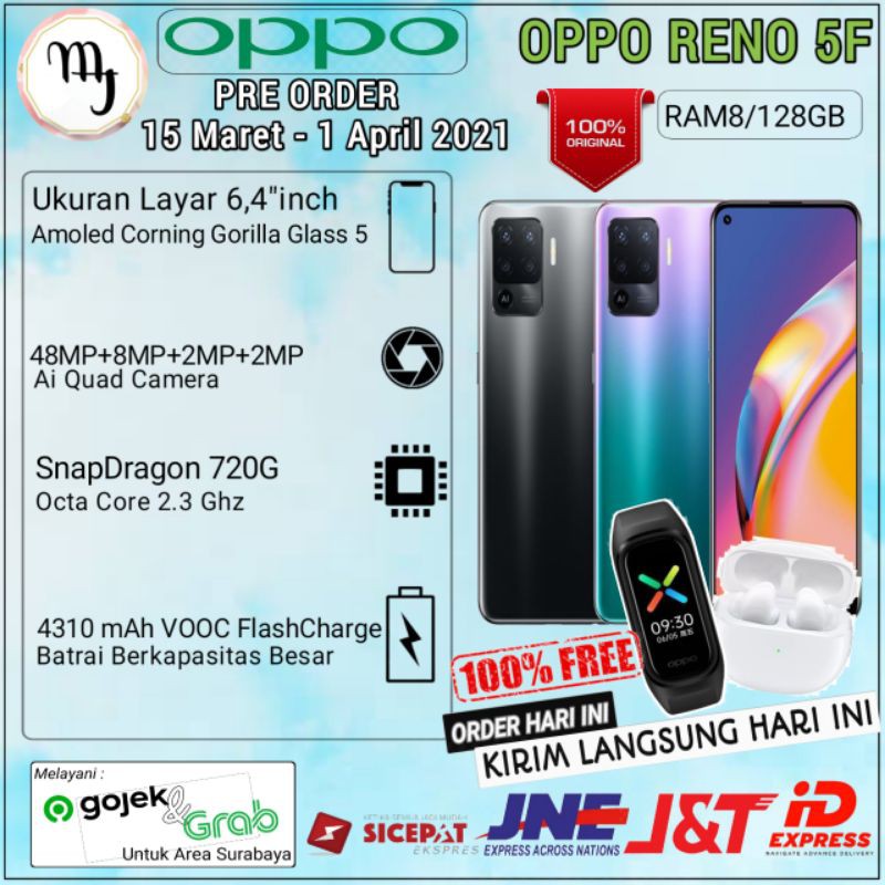 OPPO RENO 5F Ram8/128GB Garansi Resmi 100% Service Center OPPO
