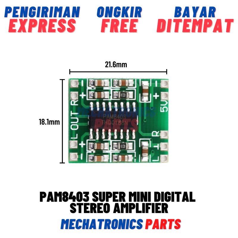 PAM8403 SUPER MINI DIGITAL STEREO AMPLIFIER