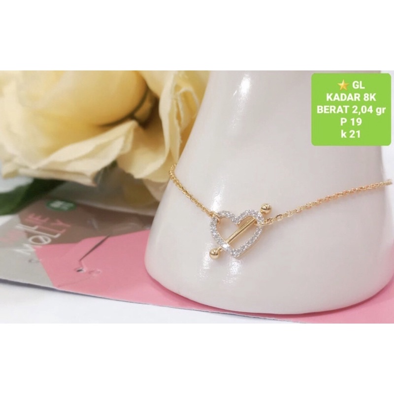 Gelang love serut kadar 375/8k millie molly