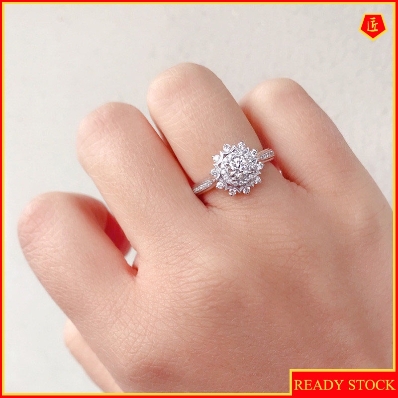Cincin Model Terbuka Bahan Lace Desain Bungaberlian Gaya Vintage Untuk Wanita