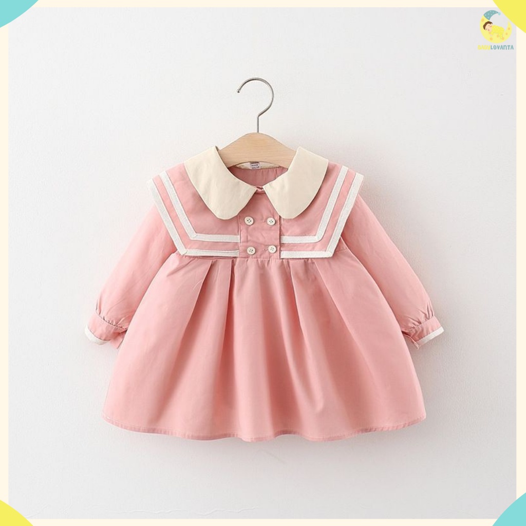 Dress bayi 0-2 tahun AERUL HITAM PUTIH PINK / GAUN BAYI baju bayi perempuan KUALITAS IMPORT