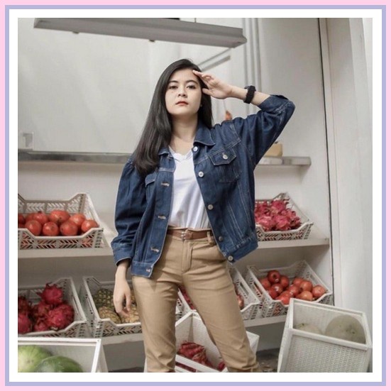 Jaket Jeans Cewek Kekinian Oversize Hits Jacket Jins Crop Jumbo M Ek51 Hopylovy Jaket Jeans Wanita O