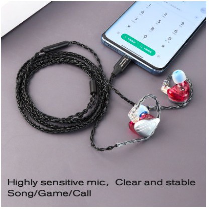 JCAlly TC08 USB- C Earphone Cable with MIC - 2Pin Type C