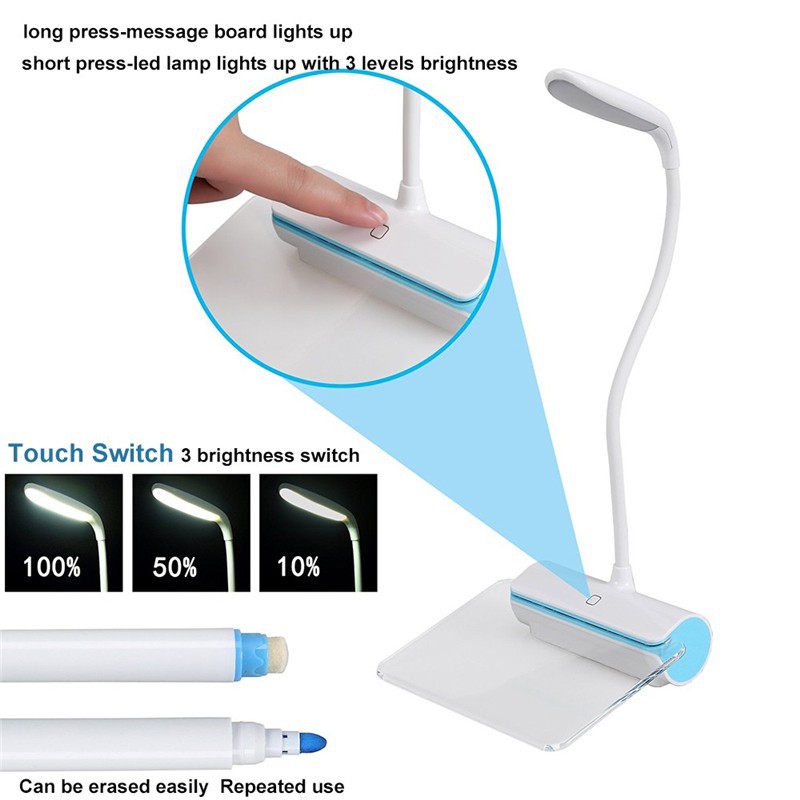 Lampu meja LED papan tulis - LED Lamp message Board Rechargeable