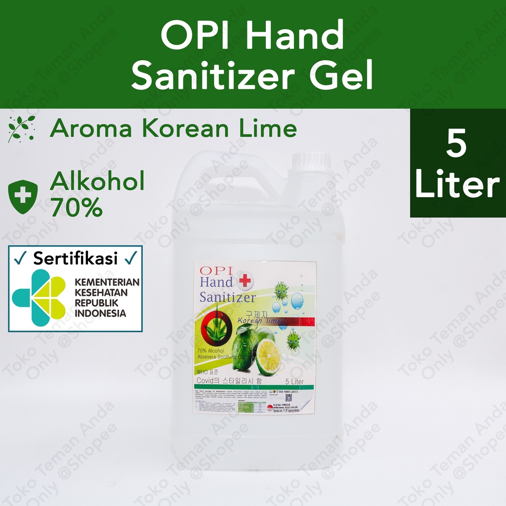 Jual Opi Hand Sanitizer Gel Korean Lime 5l 5liter 5 Liter Shopee