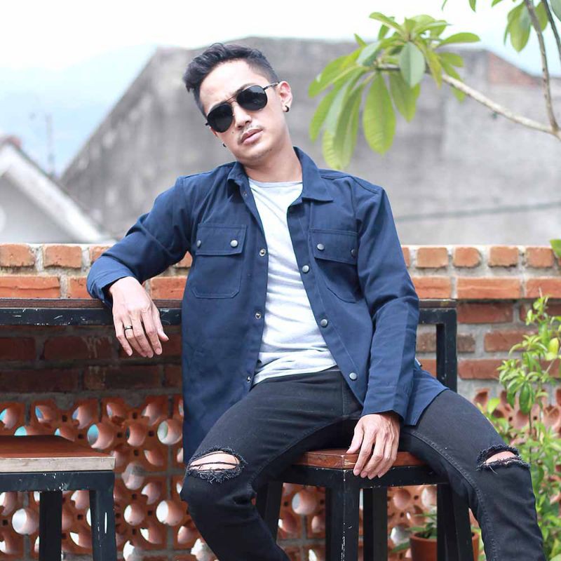 Baju Kemeja Lengan Panjang Pria Parka Casual Formal Bahan Canvas Premium Distro Original