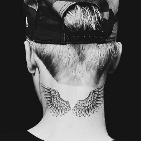 【Wings】 Tato Sayap Leher Temporer Anti Air / Tattoo Temporary Waterproof Stiker Justin Bieber