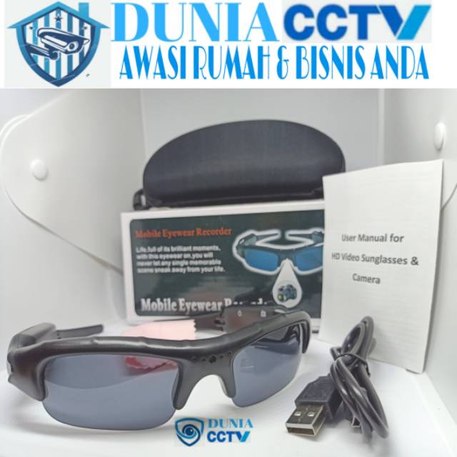 Spy Cam Kacamata Black Slot Micro SD Kamera Kaca Mata kamera Pengintai