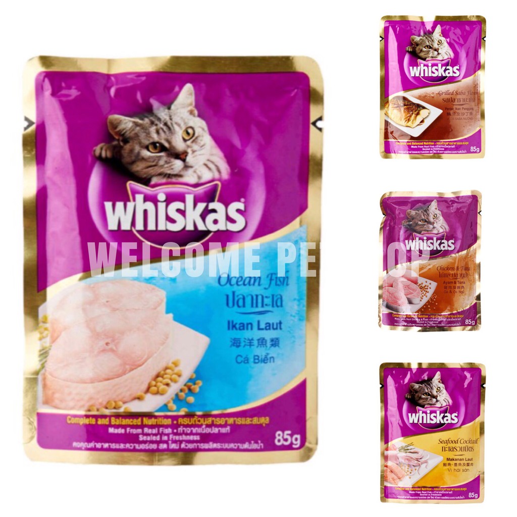 WHISKAS POUCH / MAKANAN KUCING BASAH / CAT WET FOOD 85 GR ALL VARIAN