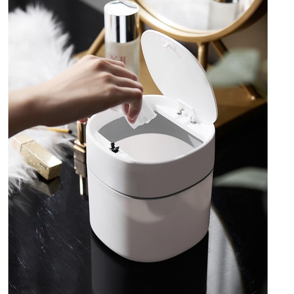 Trendy 【ZEN】Tempat Sampah meja mini tong sampah kamar kecil mini trash can ..