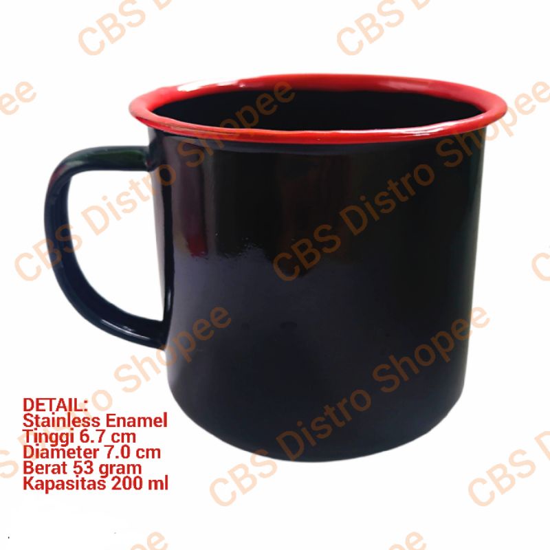 Gelas Cangkir Mug Kopi Coffee Enamel Stainless Outdoor Pantai Gunung no Keramik