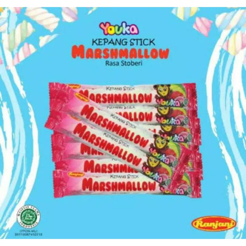 

Marshmallow Kepang YOUKA Permen Ranjani 1 pack isi 20 pcs