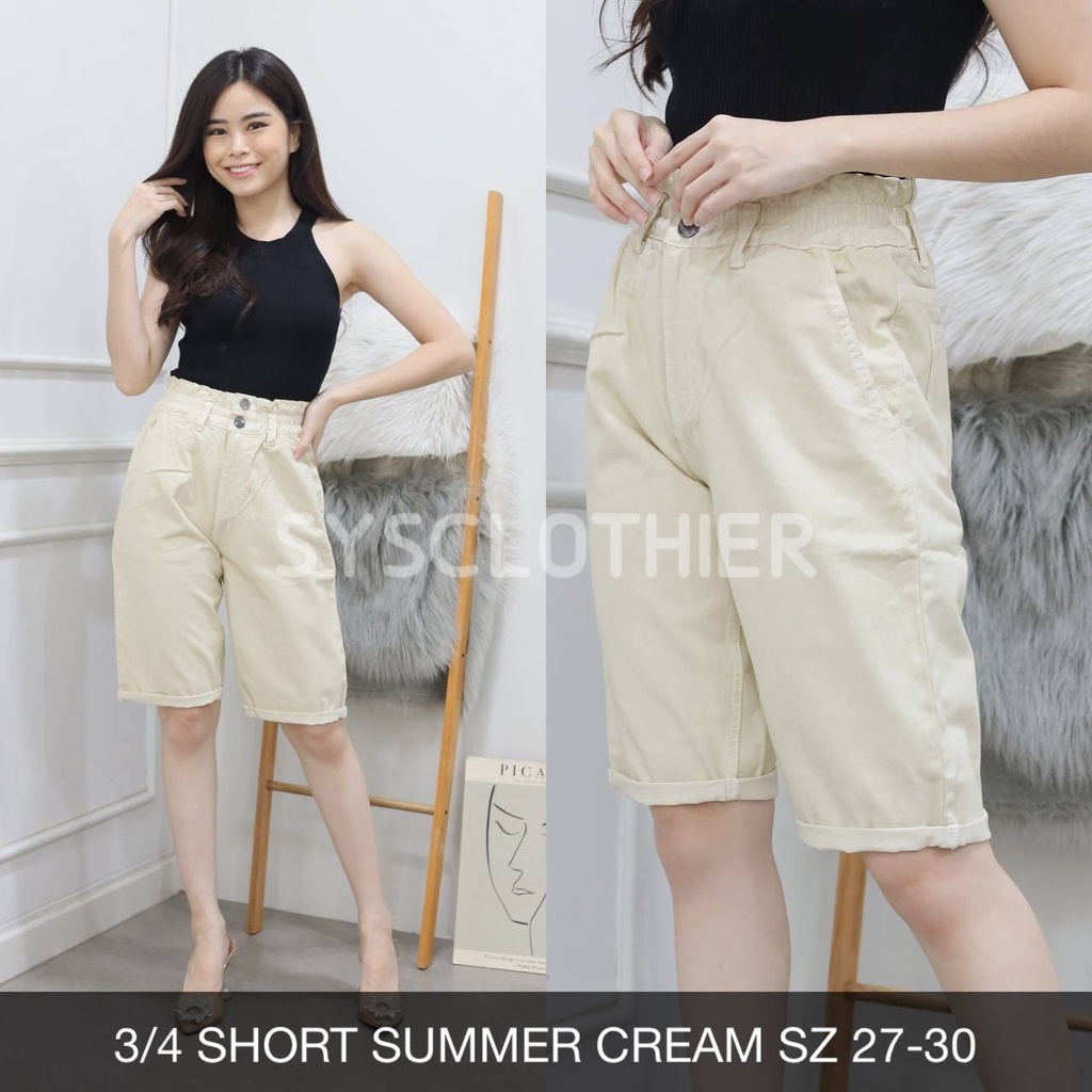 CELANA JEANS WANITA 3/4 SHORT SUMMER