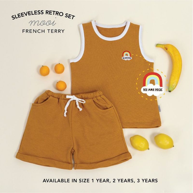 Mooi Sleveeless Retro Set / Kaos Set Anak