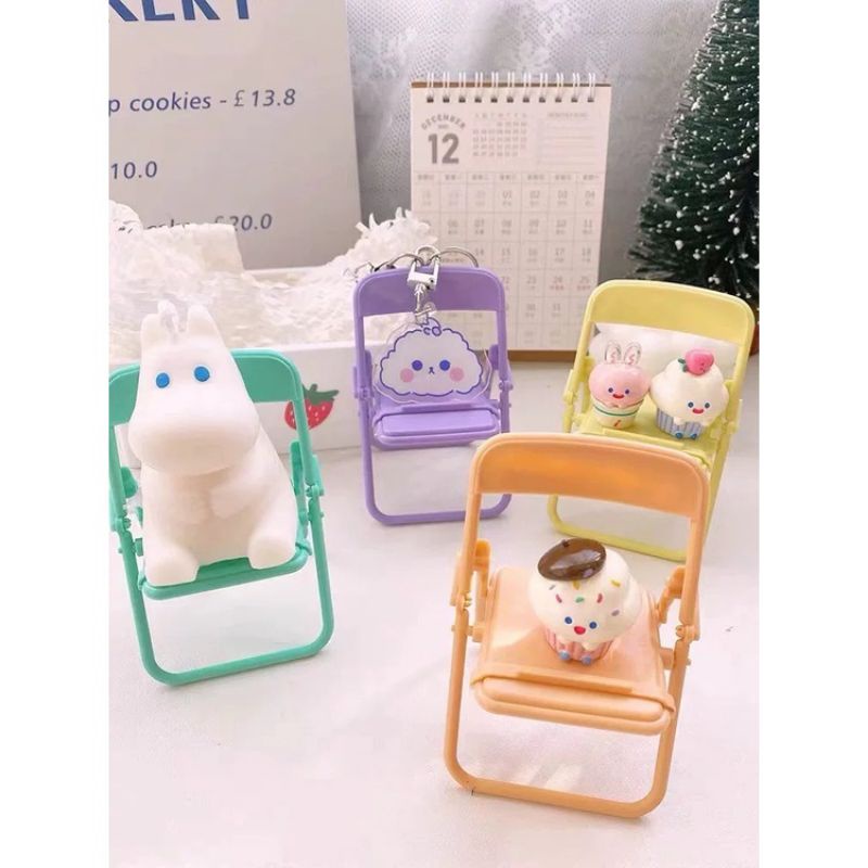 Stand Holder HP Bentuk KURSI LIPAT Dudukan Handphone Kecil Mini Stand Portable Warna Macaron