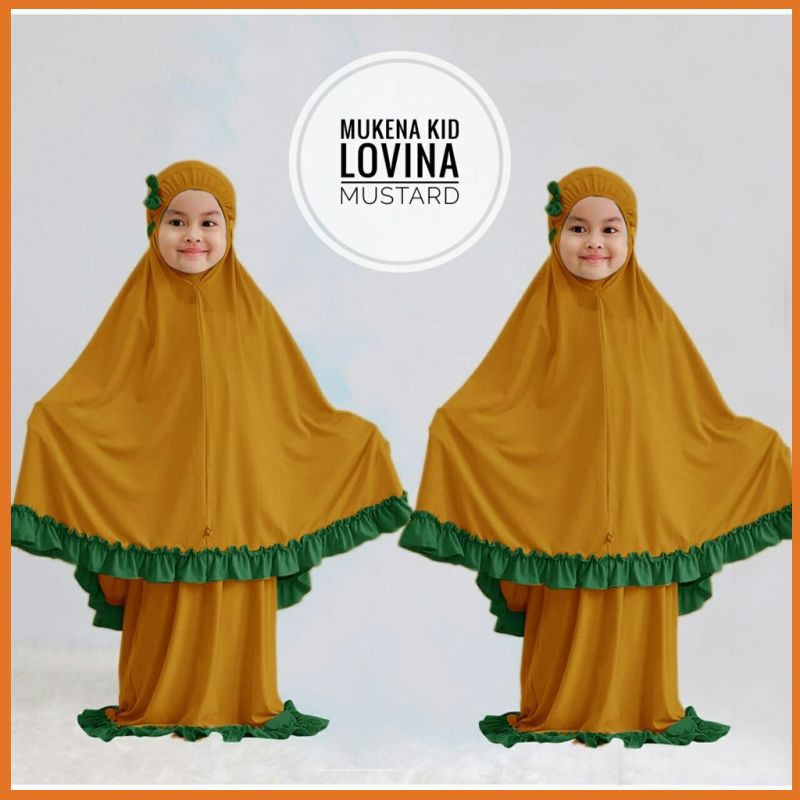 MUKENA KID LOVINA GOS PG AS MUKENA MUSLIM MUKENA POLOS CEWEK
