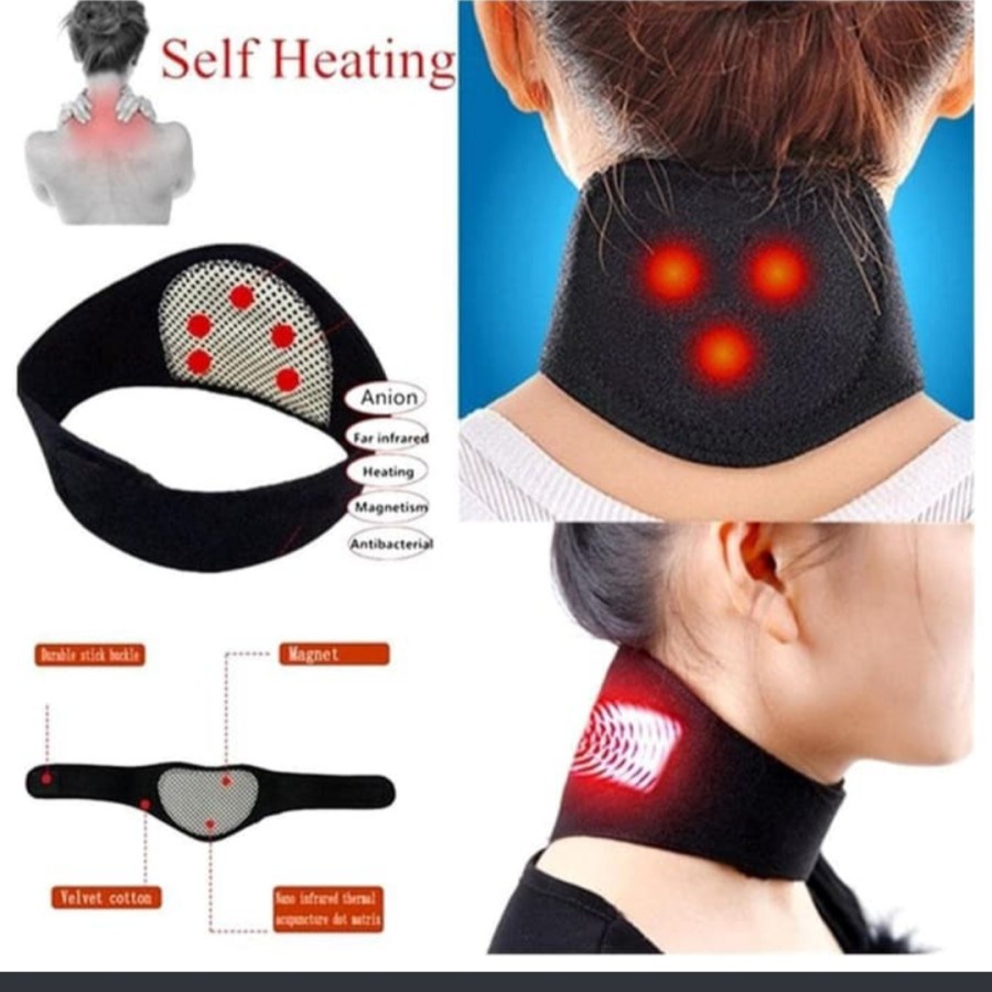 Tourmaline leher terapi magnetik kesehatan neck belt theraphy magnetic