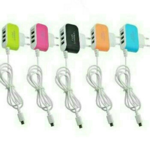 Charger Adaptor 3 USB Output Port Casan Android Samsung P 02 micro