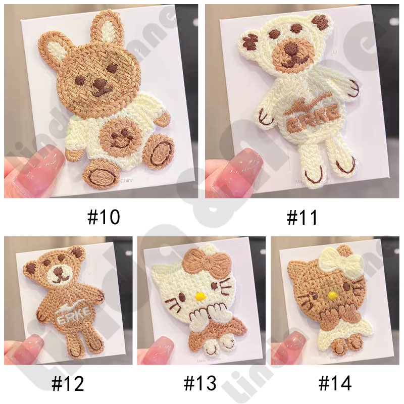 Jepit Rambut Rajut Varian Motif Teddy Bear Lucu Fashion Korean Style