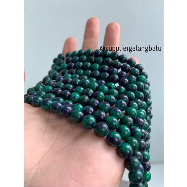 batu 8mm green chrysocolla bahan rangkai aksesoris bacan akik hijau