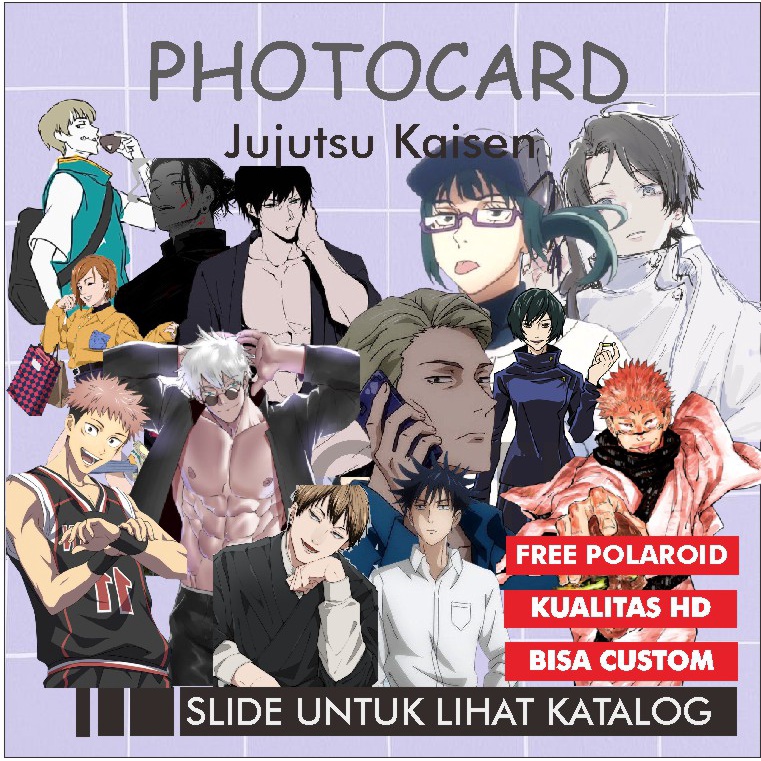 PHOTOCARD JUJUTSU KAISEN PHOTOCARD ANIME PHOTOCARDPC JJK KERTAS GANTENG PC CUSTOM PC MURAH